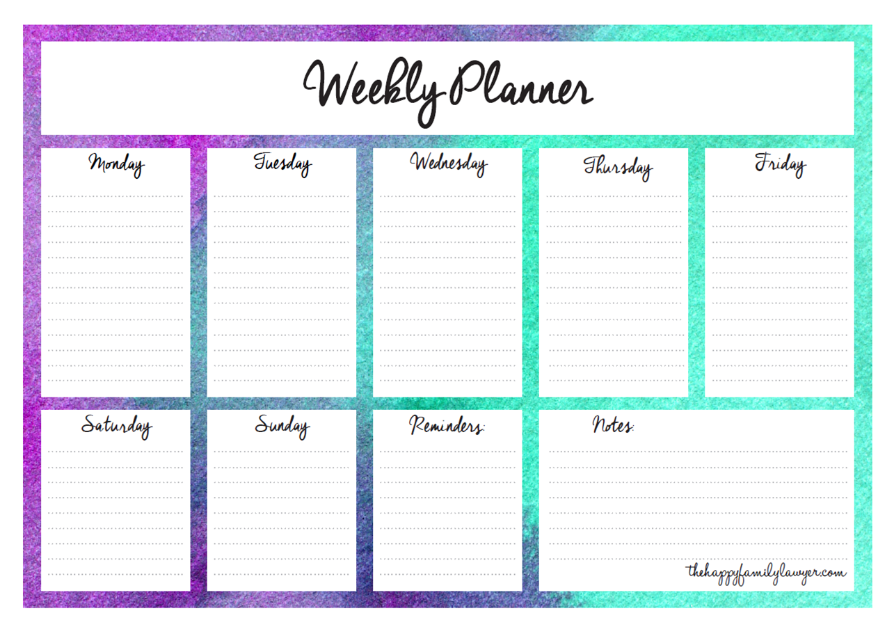 weekly agenda template